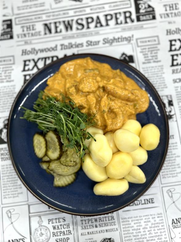 Mørbradbøf a la creme